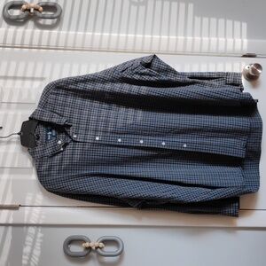 🚨B2G1 POLO RALPH LAUREN Blue Black White Cotton Long Sleeve Button Up